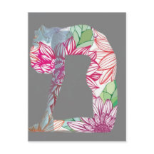 Yoga-Serie Grau Deko Floral
