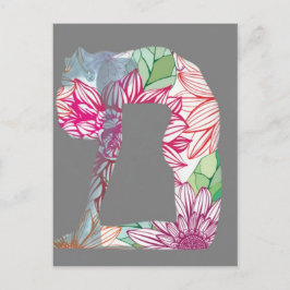 Yoga-Serie Grau Deko Floral Postkarte