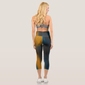 Yoga-Set für Frauen mit künstlerischem Pinseldesig Capri Leggings (Rückseite)