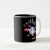 Yoga Shark Graphic Design Zweifarbige Tasse (VorderseiteRechts)