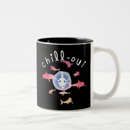 Yoga Shark Graphic Design Zweifarbige Tasse