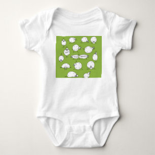 Yoga Sheep: Whimsical Sketch Fun. Baby Strampler