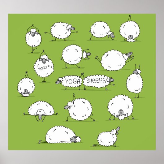 Yoga Sheep: Whimsical Sketch Fun. Poster (Vorne)