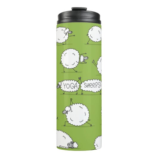 Yoga Sheep: Whimsical Sketch Fun. Thermosbecher (Vorderseite)