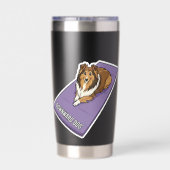 Yoga Sheltie Thermobecher (Rückseite)