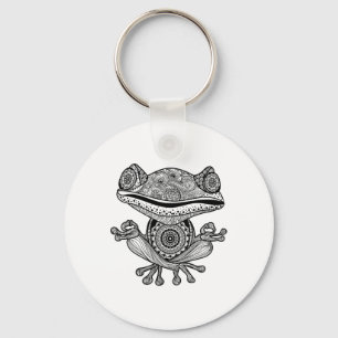 Yoga-Shirt Yoga-Frosch Mandala Meditation Cl-Lehre Schlüsselanhänger