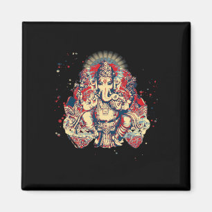 Yoga-Shirts Spirituell Hindu-Gott Ganesha Meditati Magnet