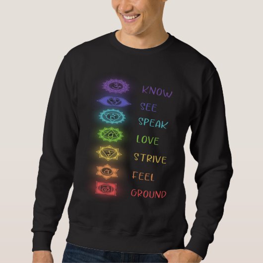 Yoga Signs Know See Speak Sweatshirt (Vorderseite)