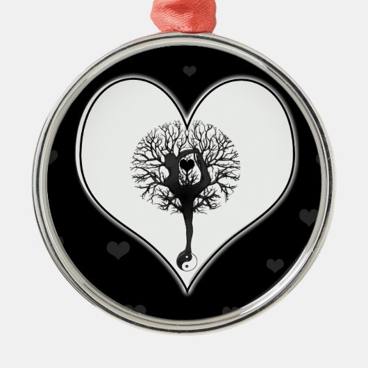 Yoga Silbernes Ornament (Vorne)