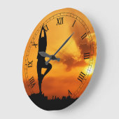 Yoga-Silhouette - Benutzerdefinierte Uhr (Winkel)