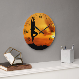 Yoga-Silhouette - Benutzerdefinierte Uhr