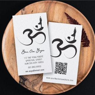 Yoga Silhouette Black Logo Symbol Om Om Zen Visitenkarte