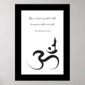 Yoga Silhouette Black Om Ohm Zen Spirituelles Post Poster (Vorne)