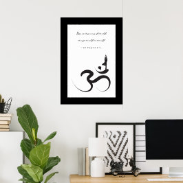 Yoga Silhouette Black Om Ohm Zen Spirituelles Post Poster