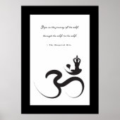 Yoga Silhouette Black Om Ohm Zen Spirituelles Post Poster (Vorne)
