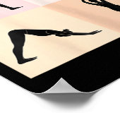 Yoga-Silhouette-Design, Pop-Art 4 Quadranten Poster (Ecke)