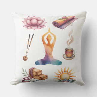 Yoga silhouette mindful living inspired  kissen