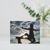 Yoga-Silhouette Postkarte (Stehend Vorderseite)