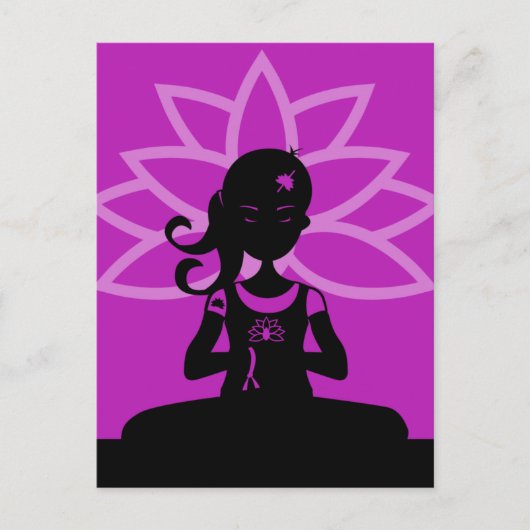 Yoga Silhouette Postkarte (Vorderseite)