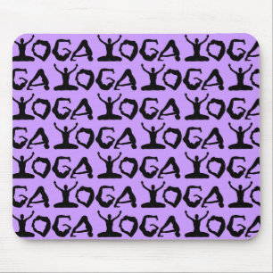 Yoga-Silhouetten mit Ziegeln gedeckt Mousepad