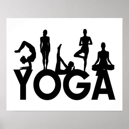 Yoga Silhouetten Poster (Vorne)