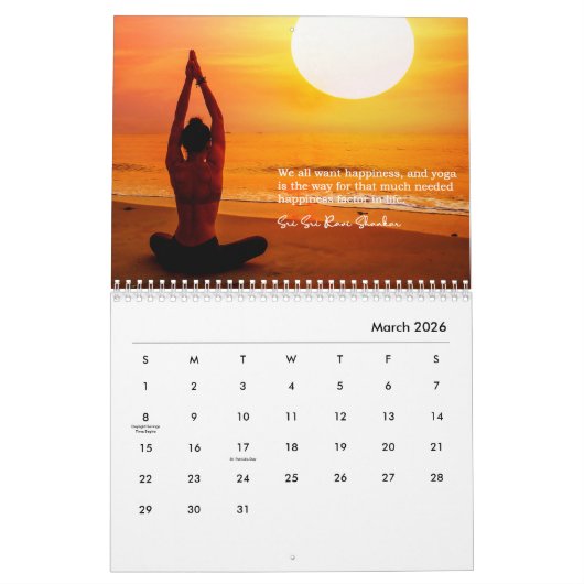 Yoga Silhouetten Wall Calendar Kalender (Mär 2026)