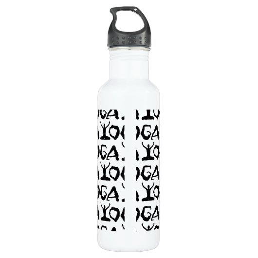 Yoga Silhouettes Edelstahlflasche (Rückseite)