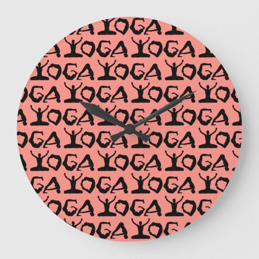 Yoga Silhouettes Große Wanduhr (Vorderseite)