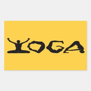 Yoga Silhouettes Rechteckiger Aufkleber