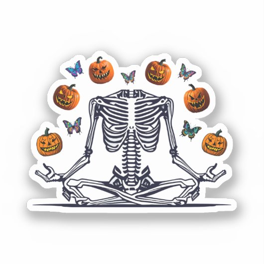Yoga Skeleton Aufkleber (Vorderseite)