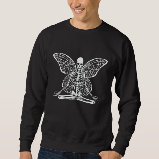 Yoga Skeleton Butterfly Fairy Grunge Fairycore Aes Sweatshirt (Vorderseite)