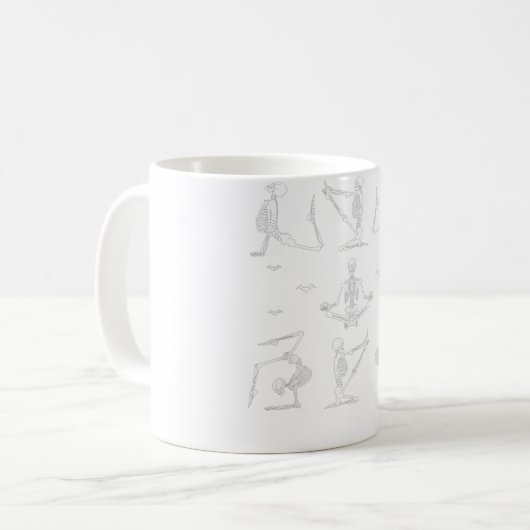 Yoga Skeleton Funny Yoga Halloween Kaffeetasse (Vorderseite Links)