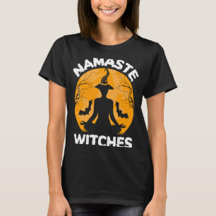 Yoga-Skelett Namaste Hexen Lustiges Halloween Yogi T-Shirt