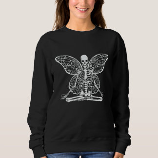 Yoga Skelett Schmetterling Fee Grunge Fairycore Äs Sweatshirt