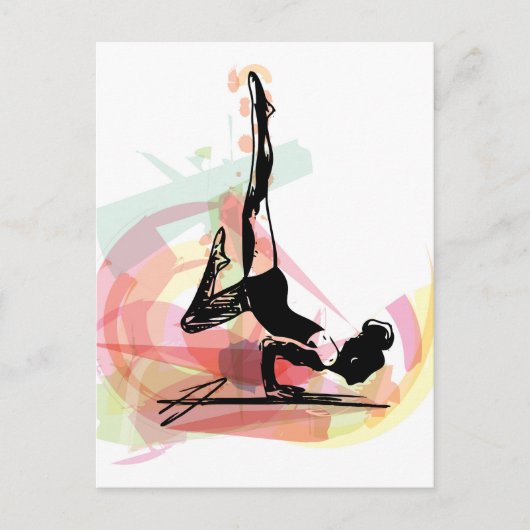 Yoga-Skizze Postkarte (Vorderseite)