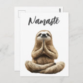Yoga Sloth Namaste Postkarte (Vorne/Hinten)