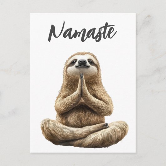 Yoga Sloth Namaste Postkarte (Vorderseite)
