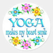 Yoga Smiles Runder Aufkleber (Vorderseite)