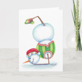 Yoga Snowman Weihnachtskarte/skandinavischer Flair Feiertagskarte