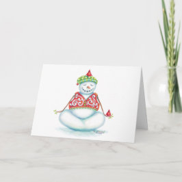 Yoga Snowman Weihnachtskarte/skandinavischer Flair Feiertagskarte