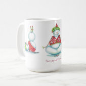 Yoga Snowmanweihnachtskaffee-Tasse Kaffeetasse (Vorderseite Links)