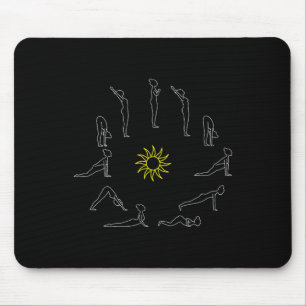 Yoga-Sonne-Verbeugung Surjanamaskar Lineart  Mousepad