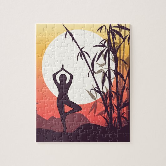 Yoga-Sonnenuntergang-Liebe Puzzle (Vertikal)