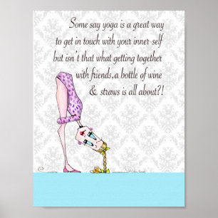 Yoga Spaß Print, lustige Frau Spaß Poster
