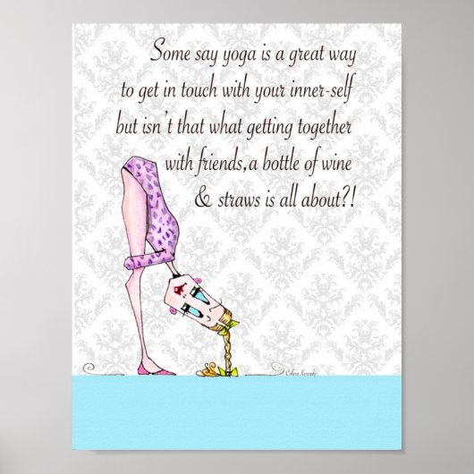 Yoga Spaß Print, lustige Frau Spaß Poster (Vorne)