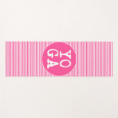 YOGA | Spaß-Typografie - Pink Striped Yogamatte (Vorderseite (Horizontal))