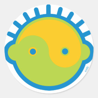 Yoga Speak Baby : Big Boy Yin-Yang Runder Aufkleber