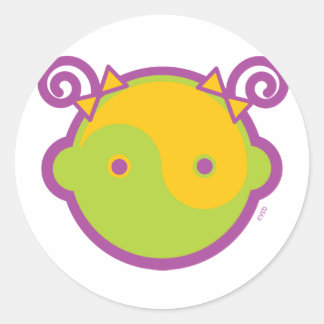 Yoga Speak Baby : Big Girl Yin-Yang Runder Aufkleber