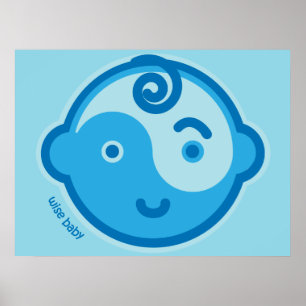 Yoga Speak Baby : Blue Chakra Wise Baby Print Poster