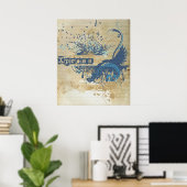Yoga Speak : Blue X-pressive Chakra Poster (Heimbüro)